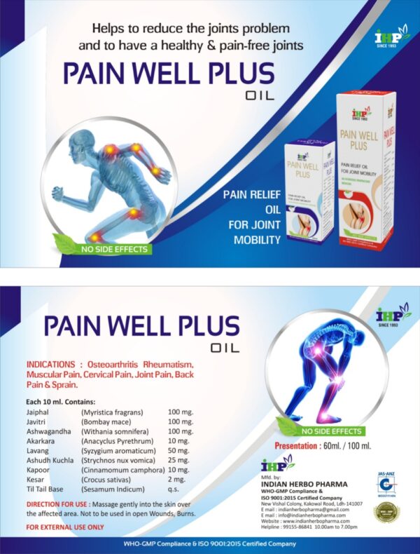 Pain Well Plus Oil- Ayurvedic & Herbal Personal Care Products